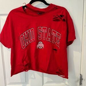 Cropped distressed Ohio state tshirt!!